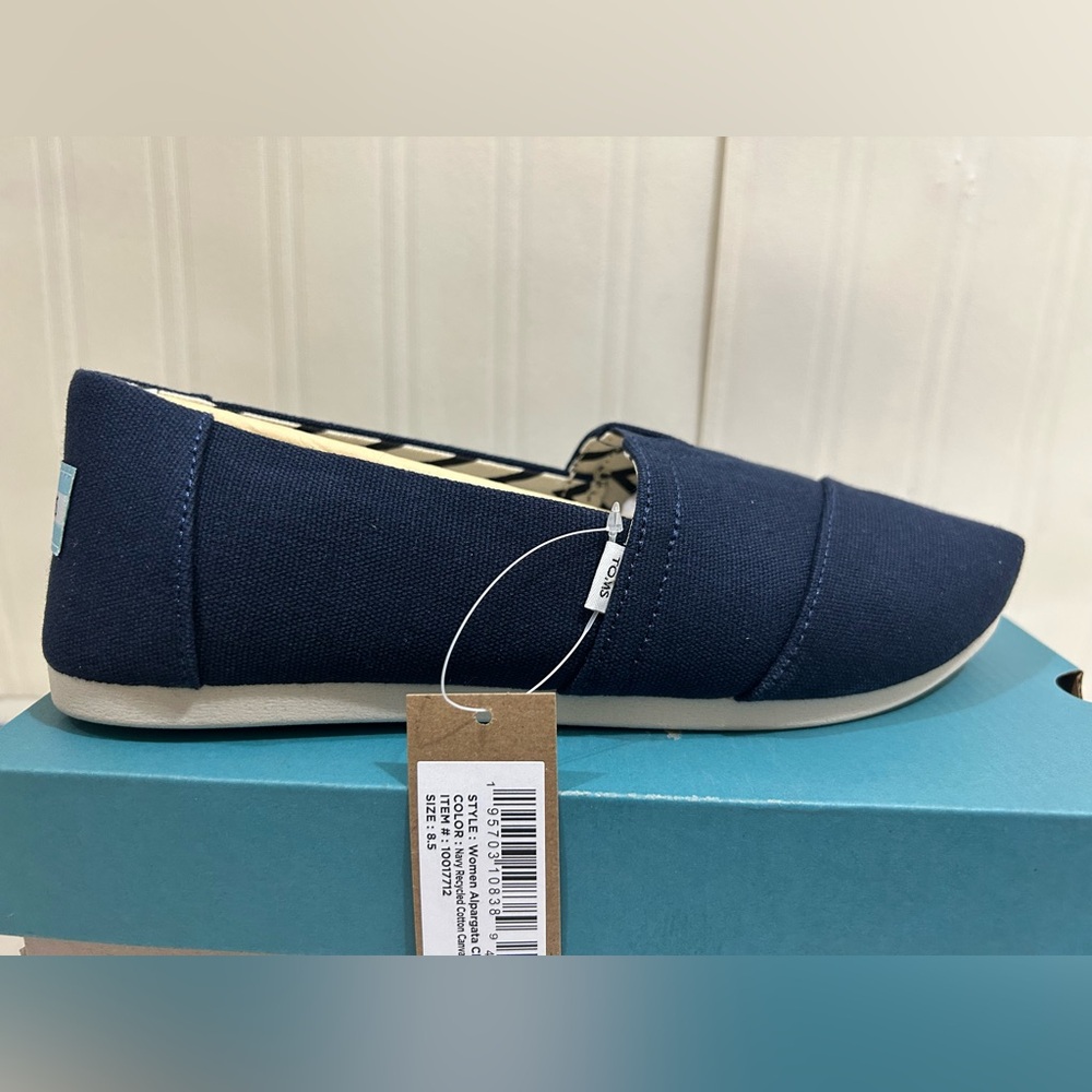 Toms Dark Blue Canvas Slip-Ons